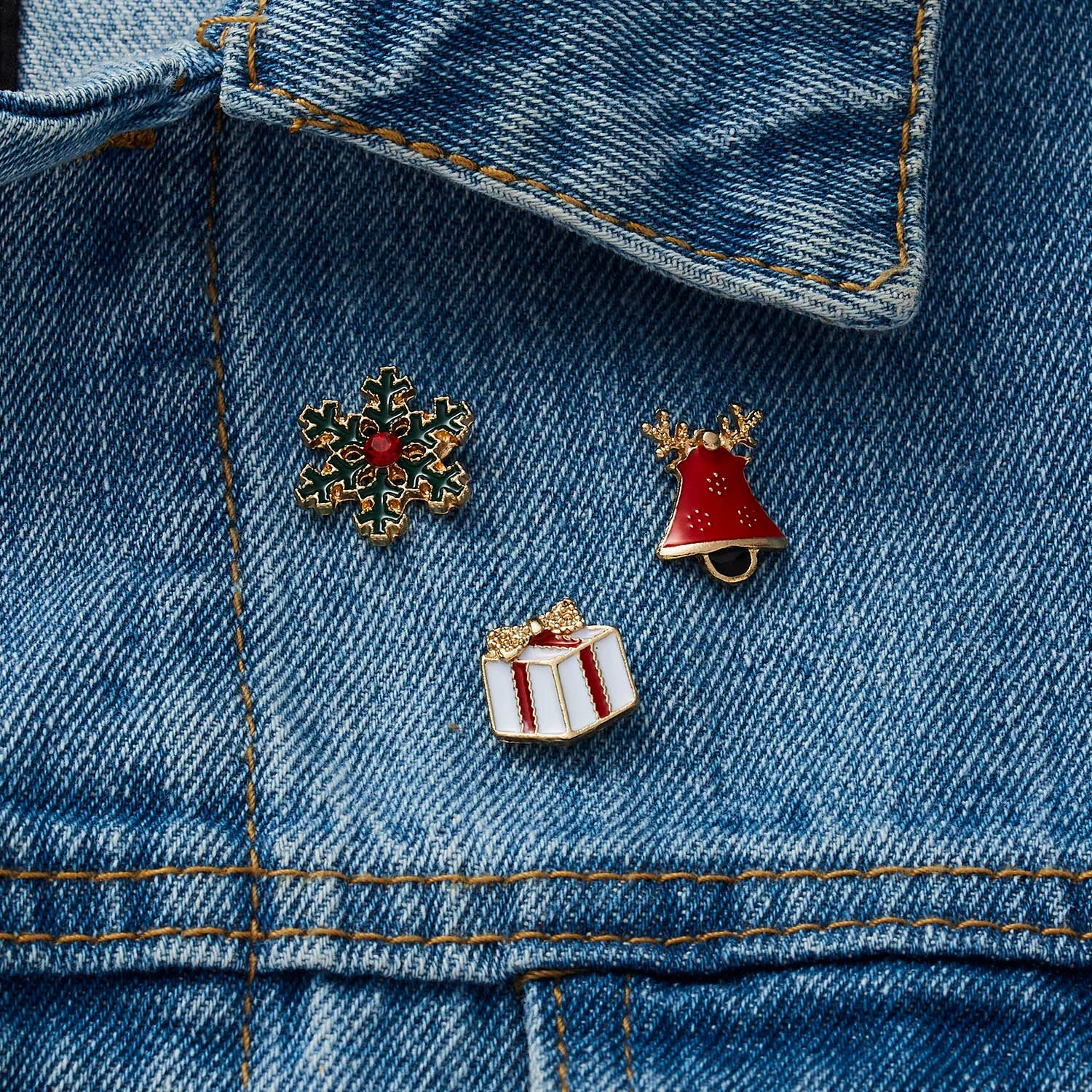 Festive Brooch Trio