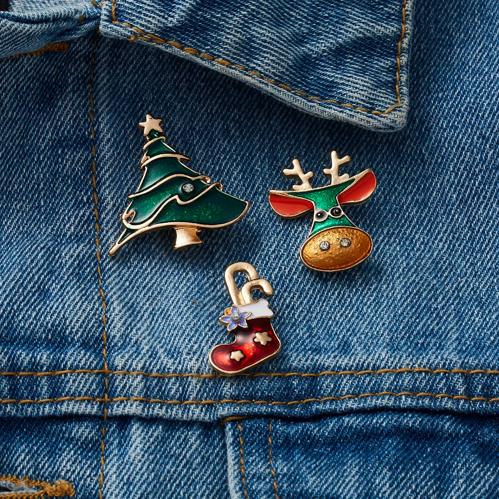 Festive Brooch Trio