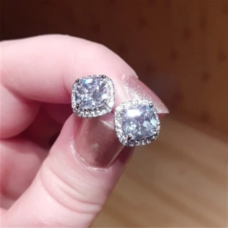Royal Cushion CZ Studs