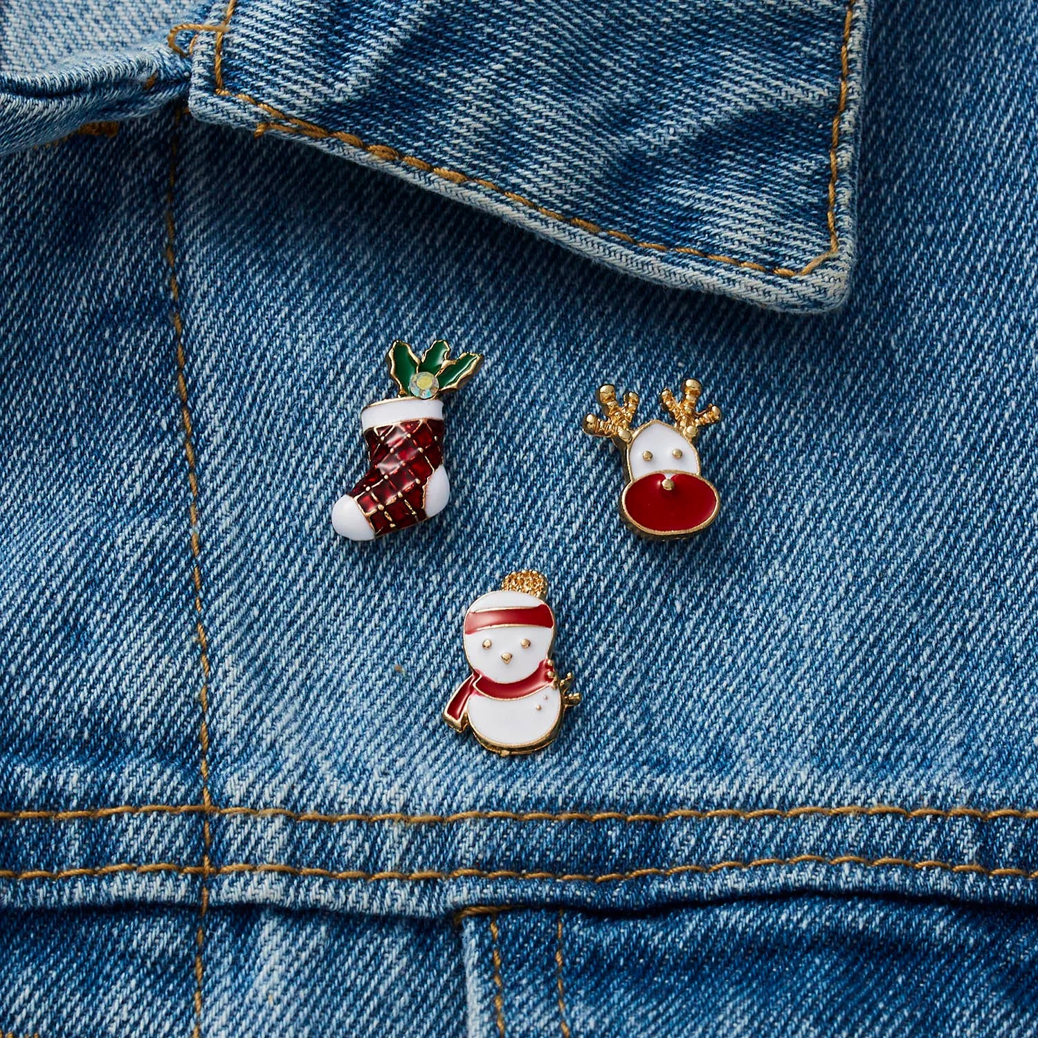 Festive Brooch Trio