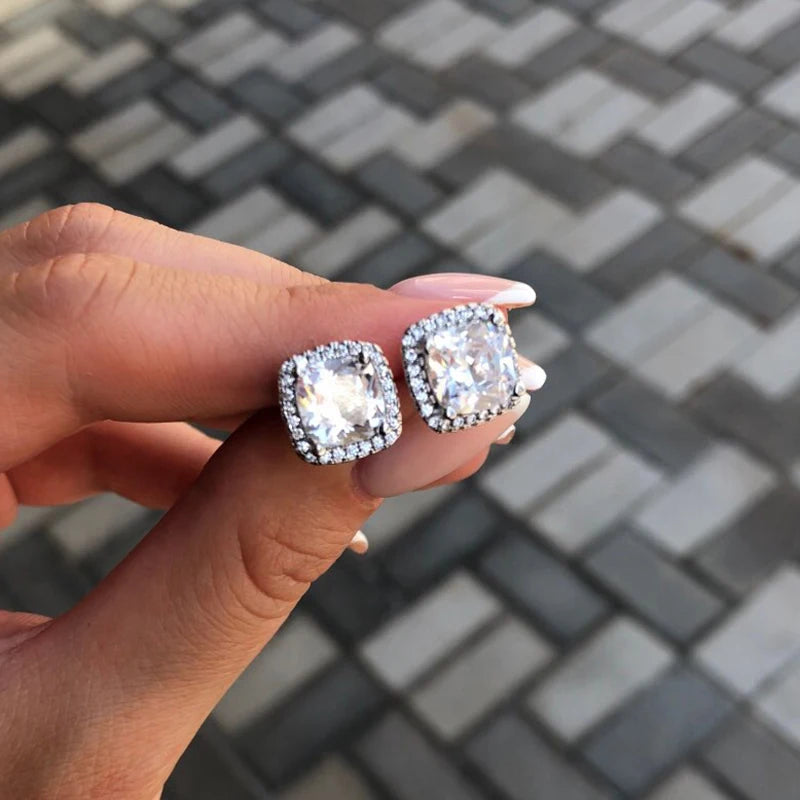 Royal Cushion CZ Studs