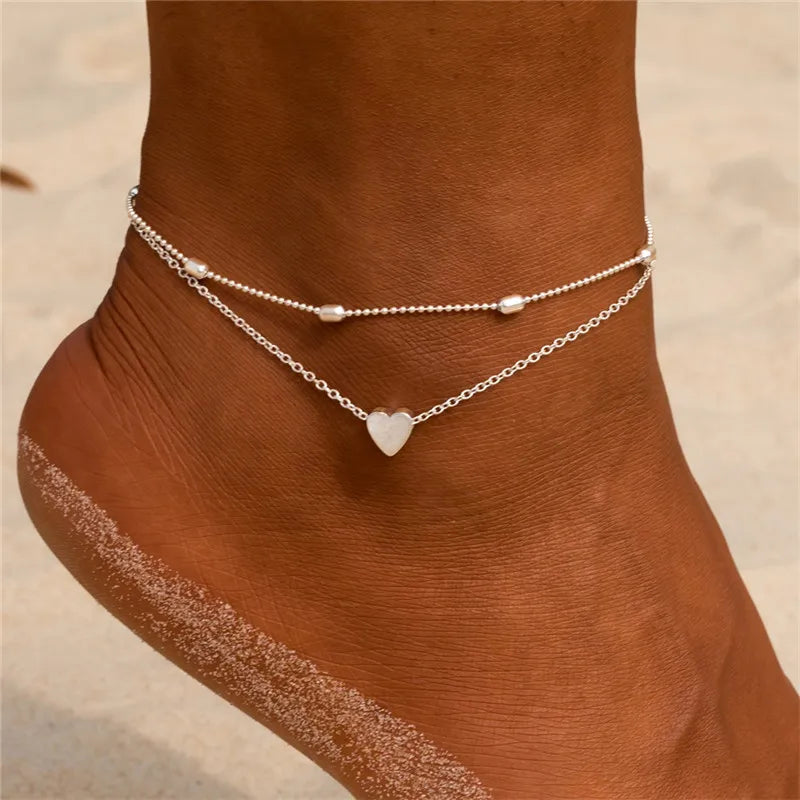 Simulated Pearl Shell Anklet