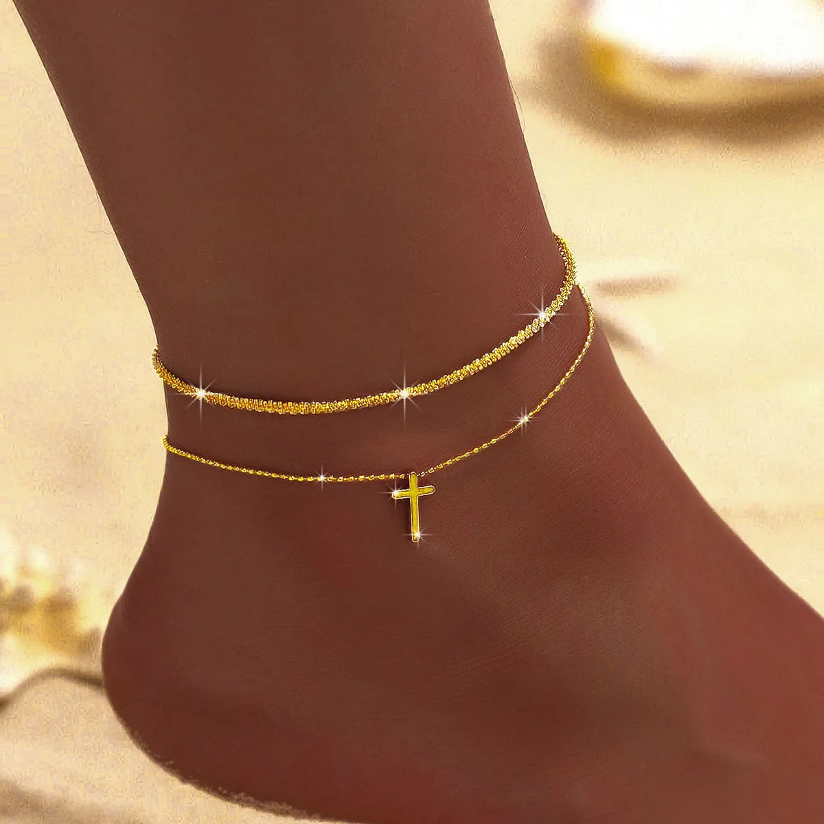 Starry Silver Anklet Set