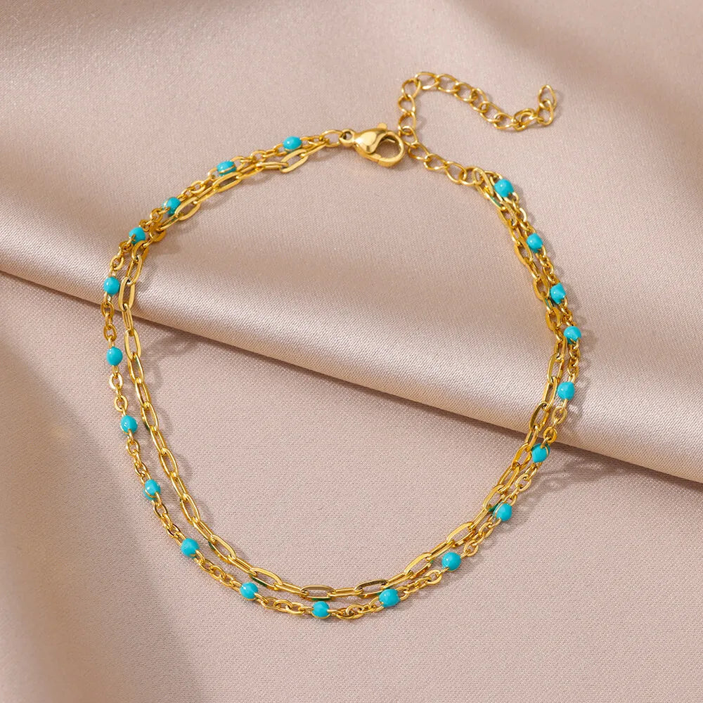 Gold Pearl Beach Anklet