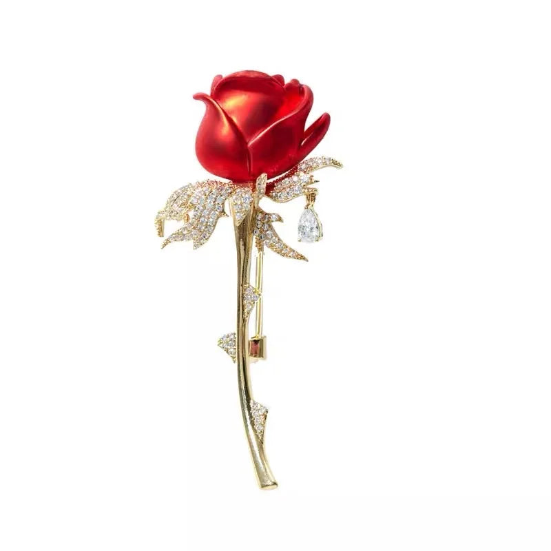 Crystal Rose Brooch