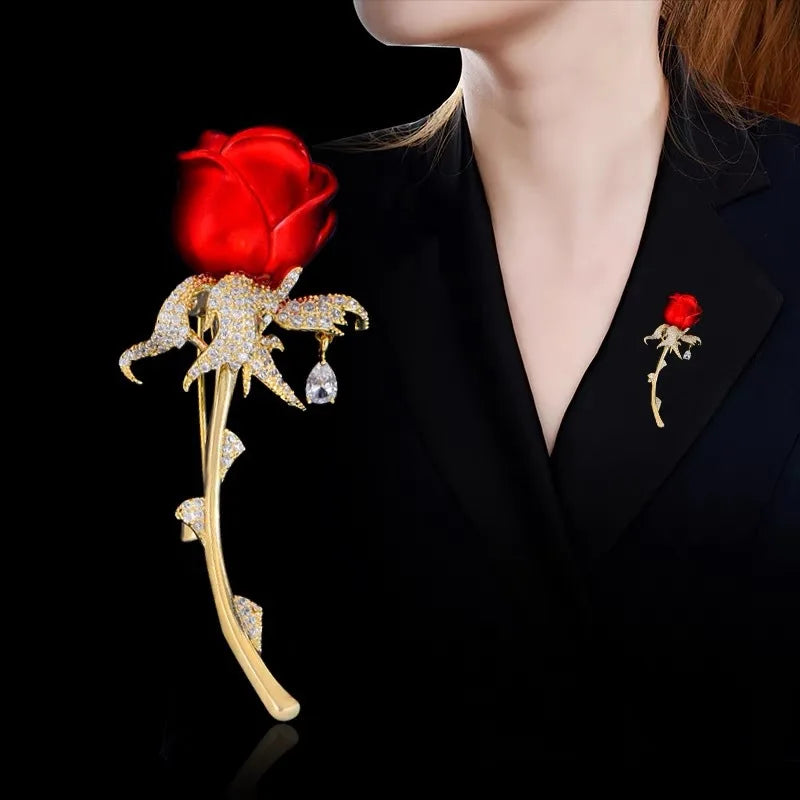 Crystal Rose Brooch