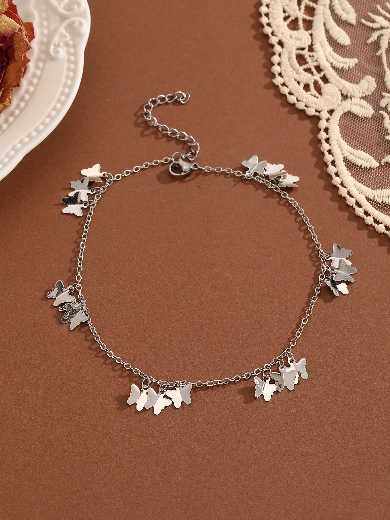 Crystal Zircon Anklet