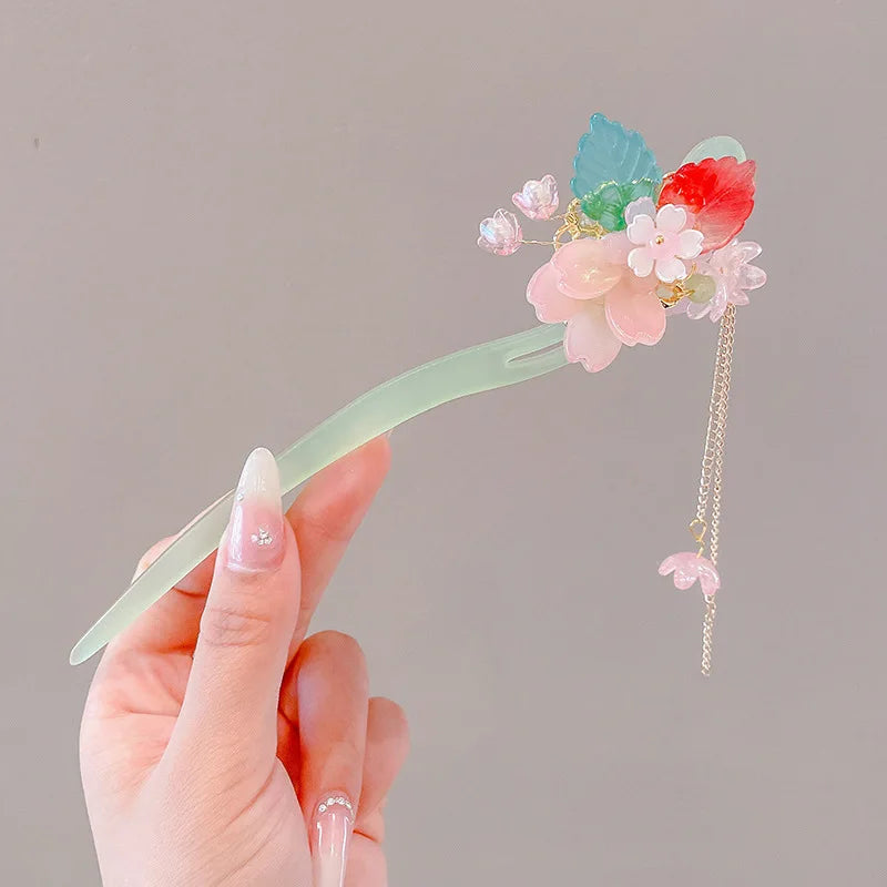 Floral Tassel Hairpin