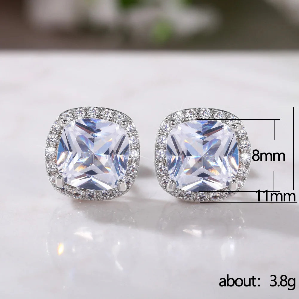 Royal Cushion CZ Studs