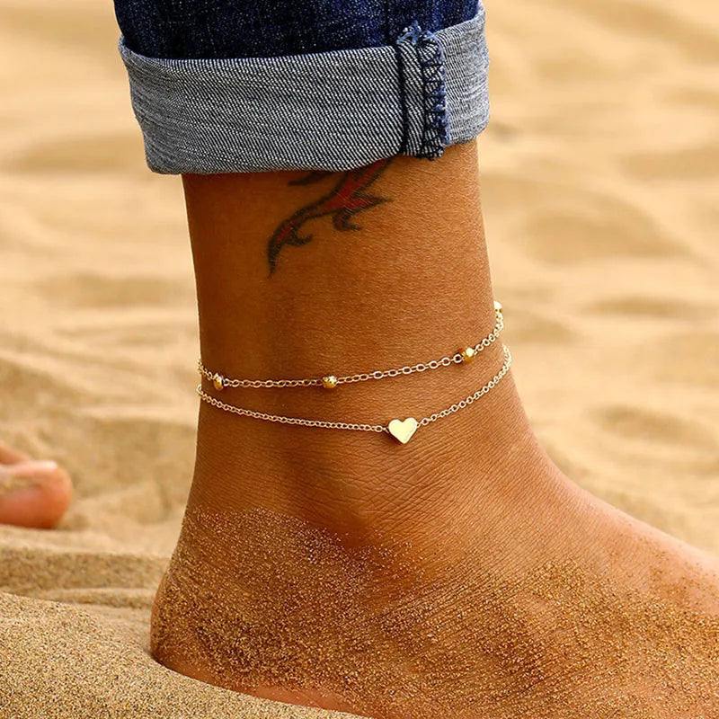 Trendy Beads & Chain Anklet