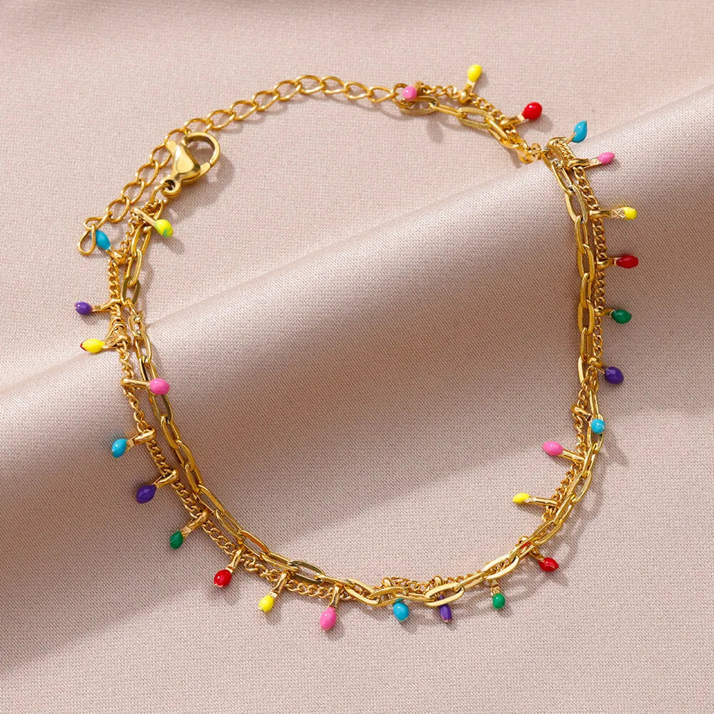 Gold Pearl Beach Anklet