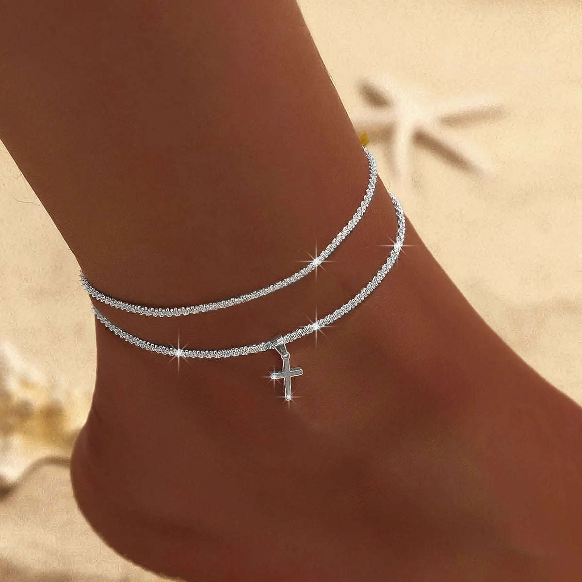Starry Silver Anklet Set