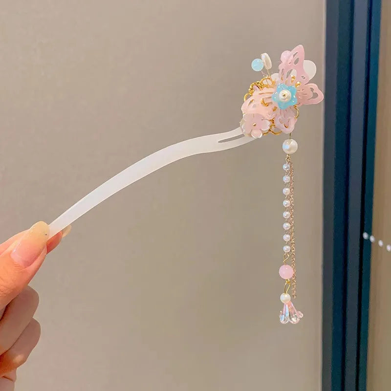 Floral Tassel Hairpin