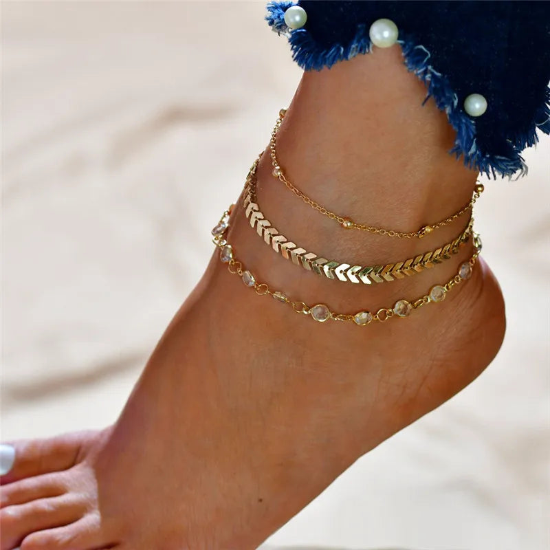 Simulated Pearl Shell Anklet
