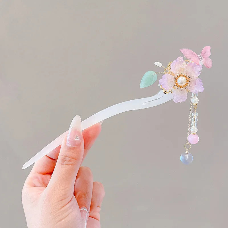 Floral Tassel Hairpin