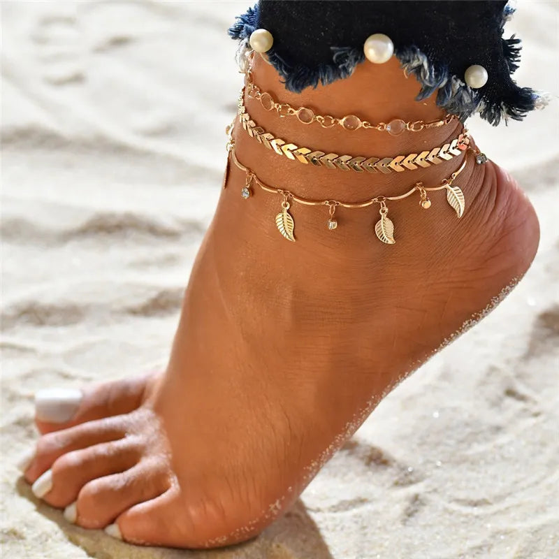 Simulated Pearl Shell Anklet