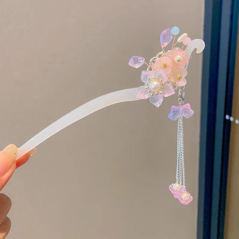 Floral Tassel Hairpin