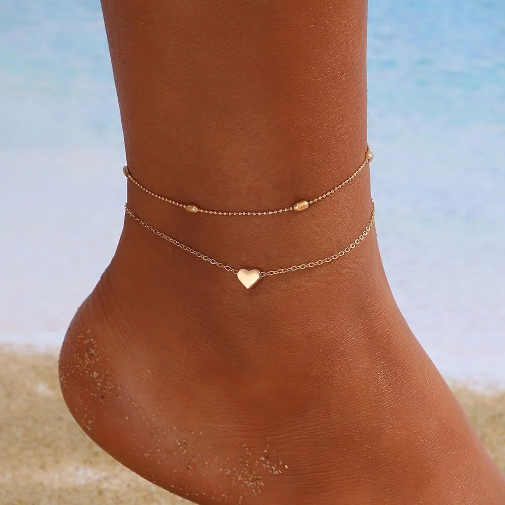 Exquisite 5-Piece Anklet Set