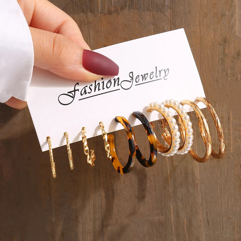 Geo Pearl Drop Earrings