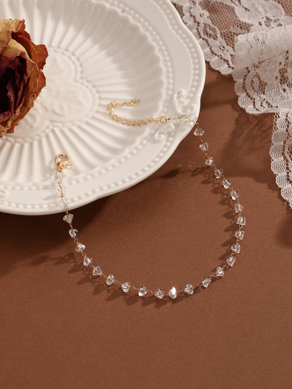 Crystal Zircon Anklet