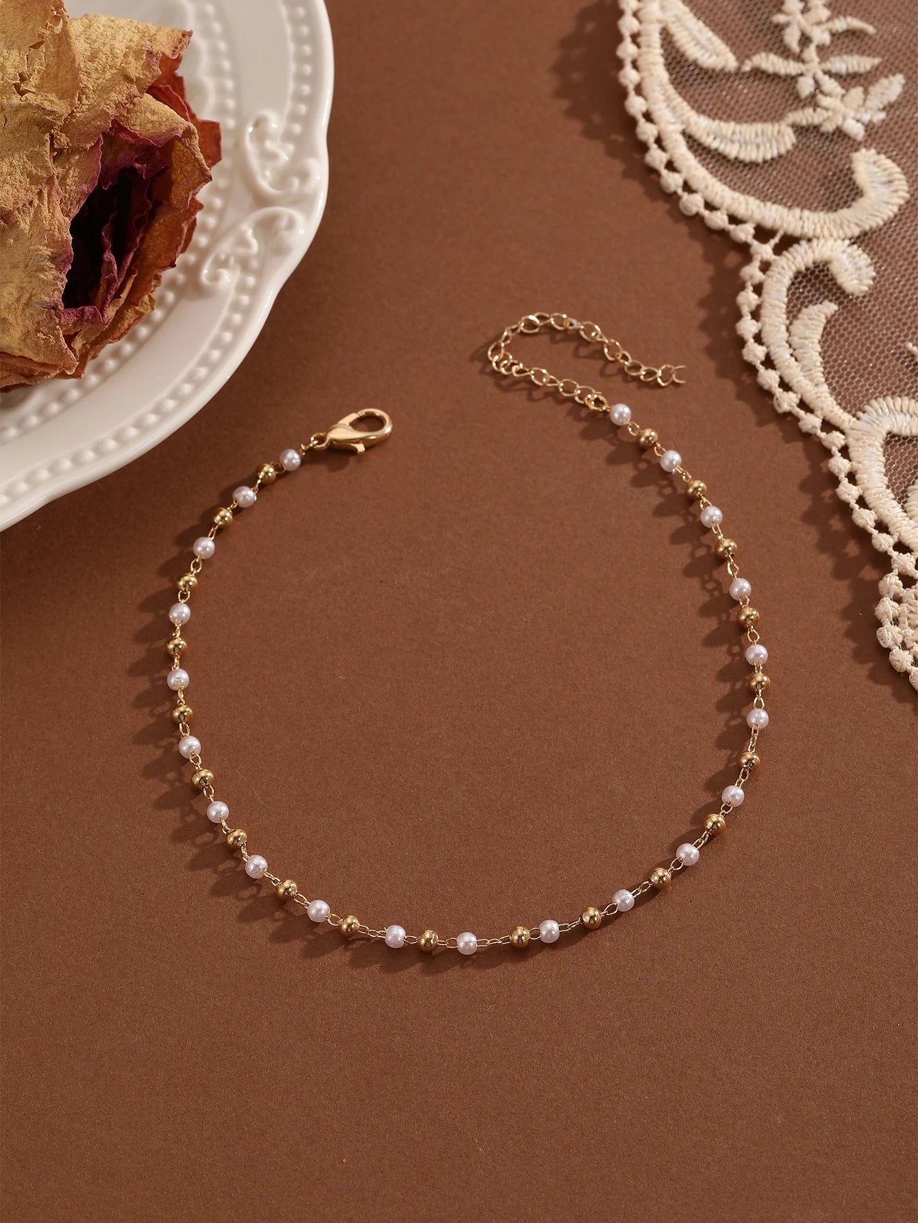 Crystal Zircon Anklet