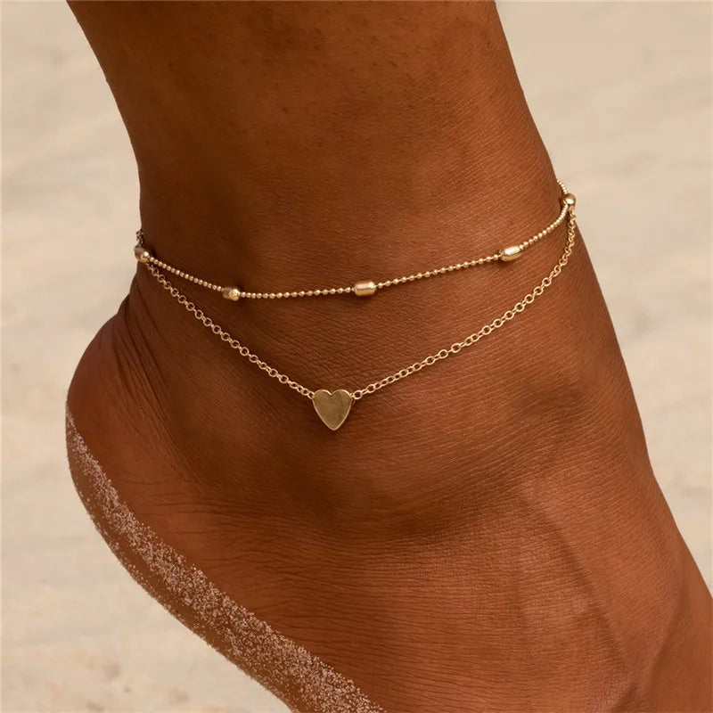 Trendy Beads & Chain Anklet
