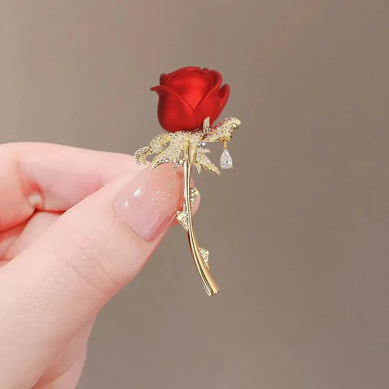 Crystal Rose Brooch
