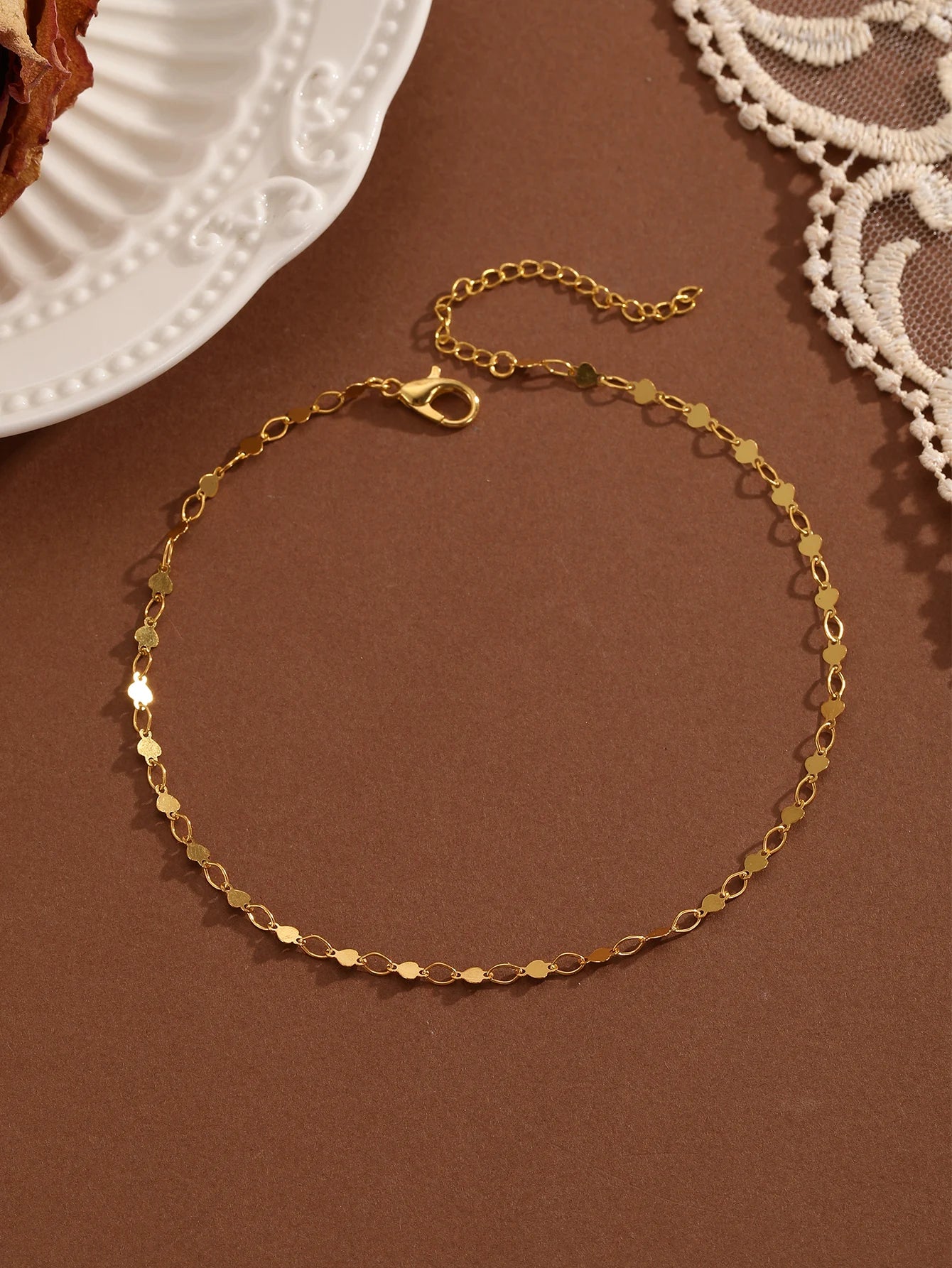 Crystal Zircon Anklet