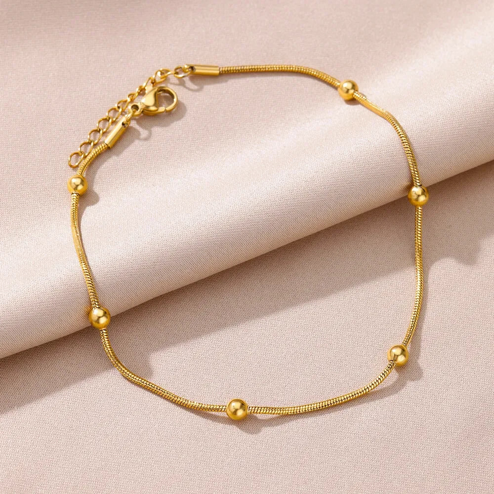 Gold Pearl Beach Anklet