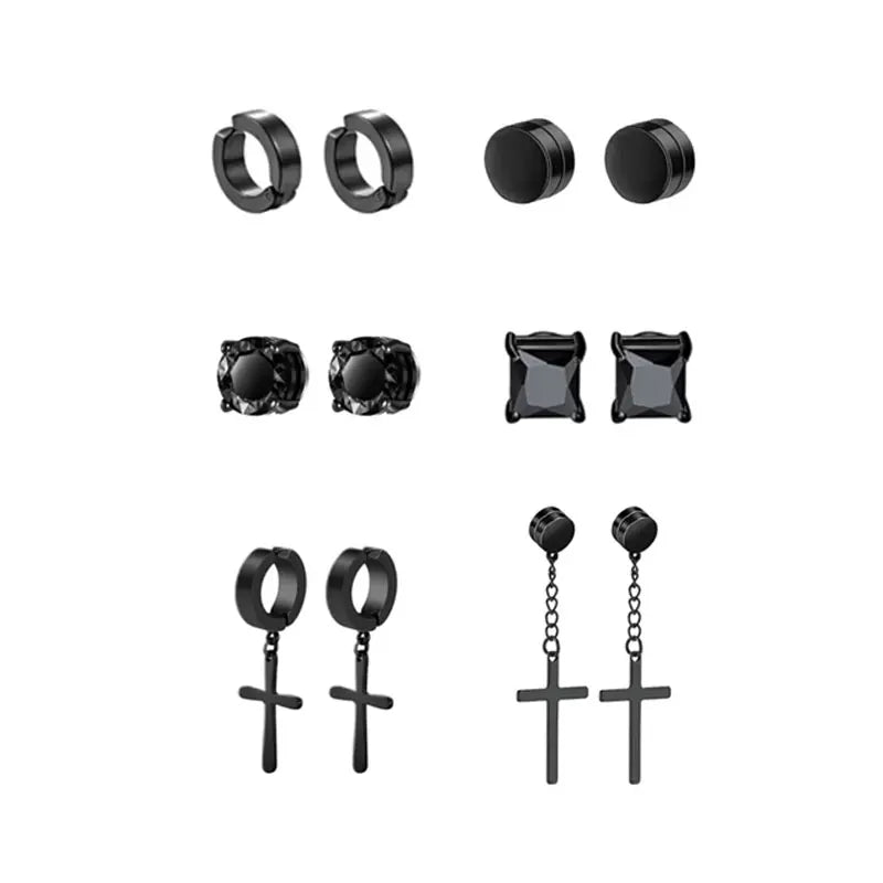 12-Pair Non-Piercing Earrings Set