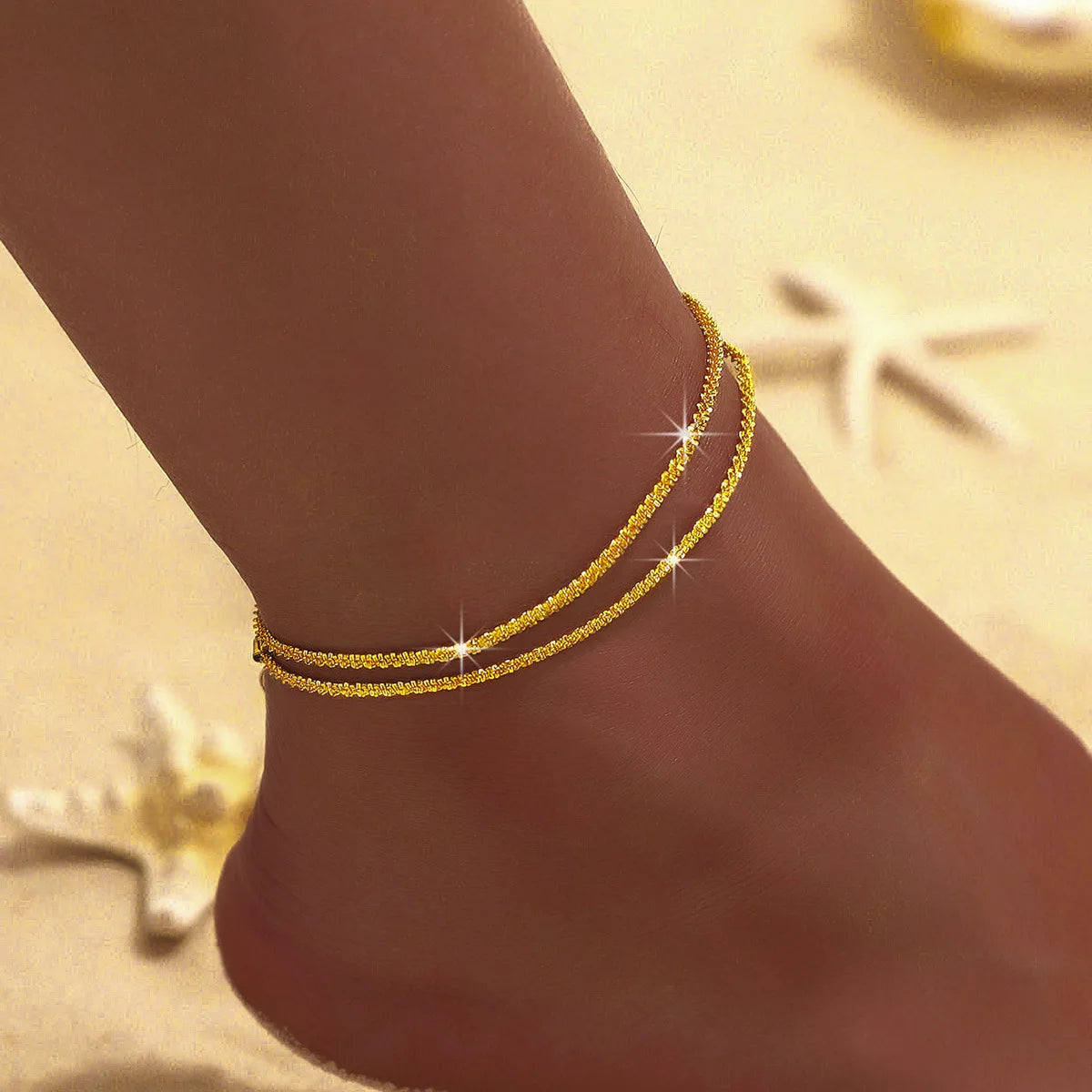Starry Silver Anklet Set