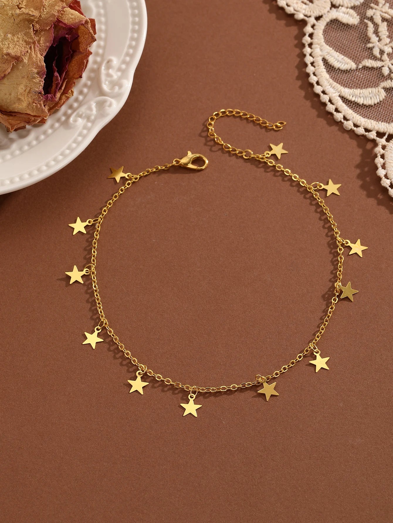 Crystal Zircon Anklet