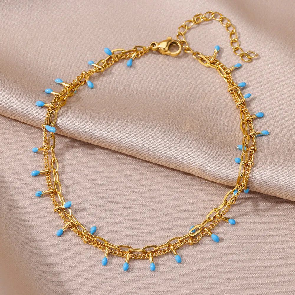Gold Pearl Beach Anklet