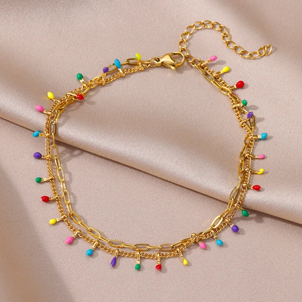 Gold Pearl Beach Anklet