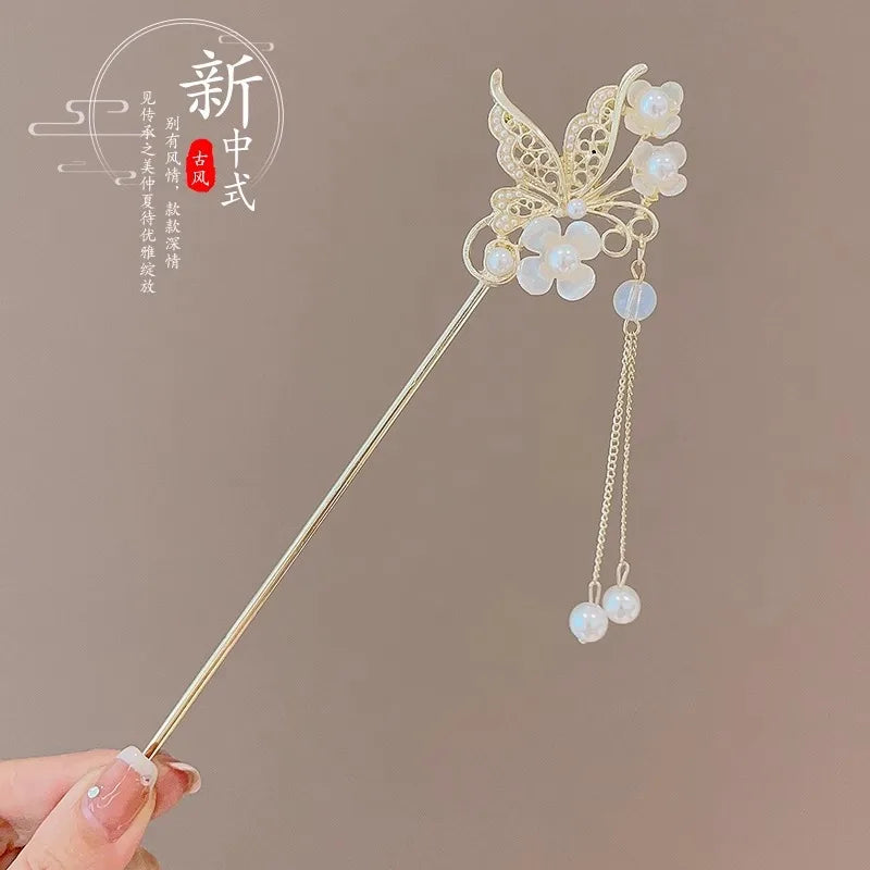 Floral Tassel Hairpin
