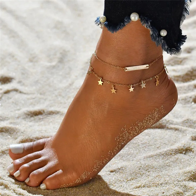 Simulated Pearl Shell Anklet