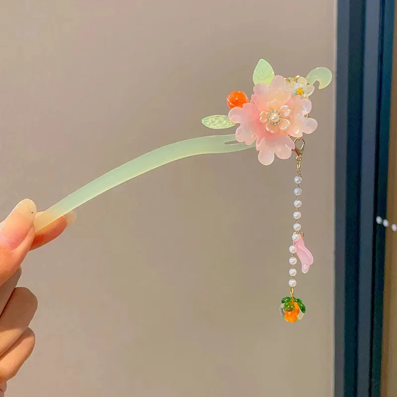 Floral Tassel Hairpin