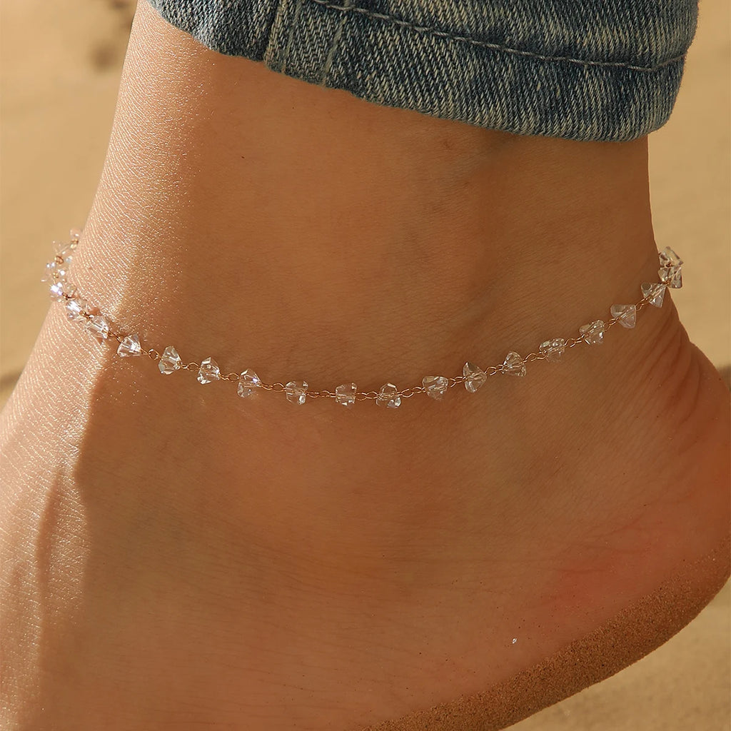 Crystal Zircon Anklet