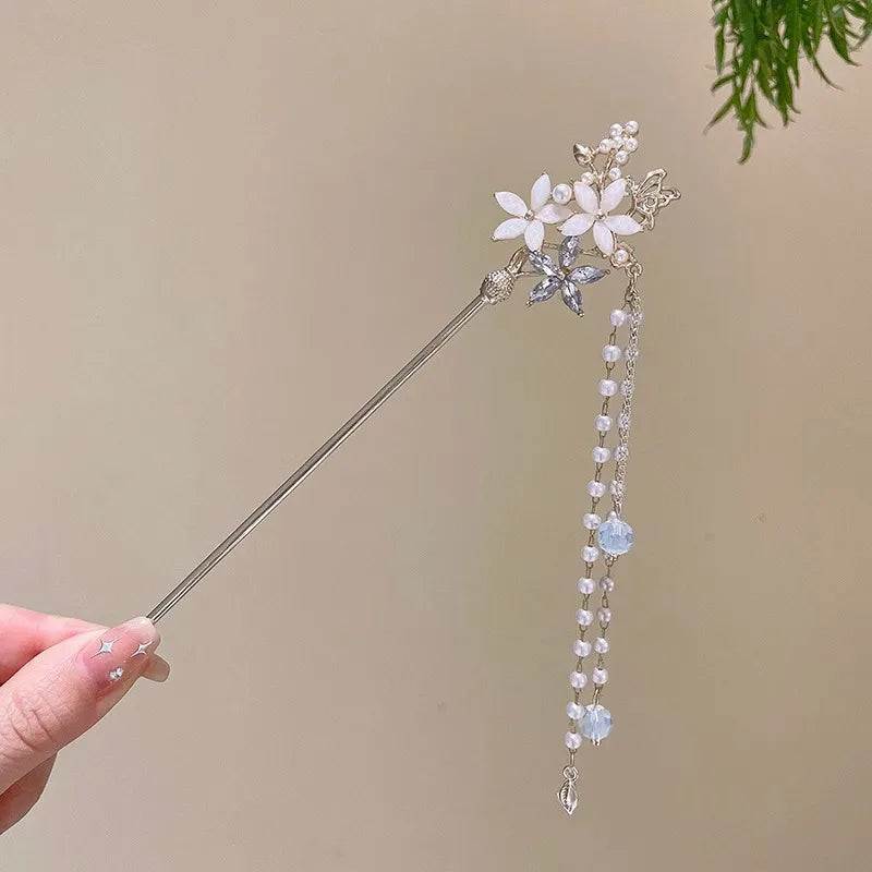 Floral Tassel Hairpin