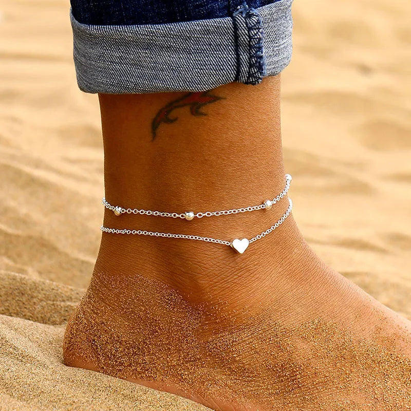 Trendy Beads & Chain Anklet