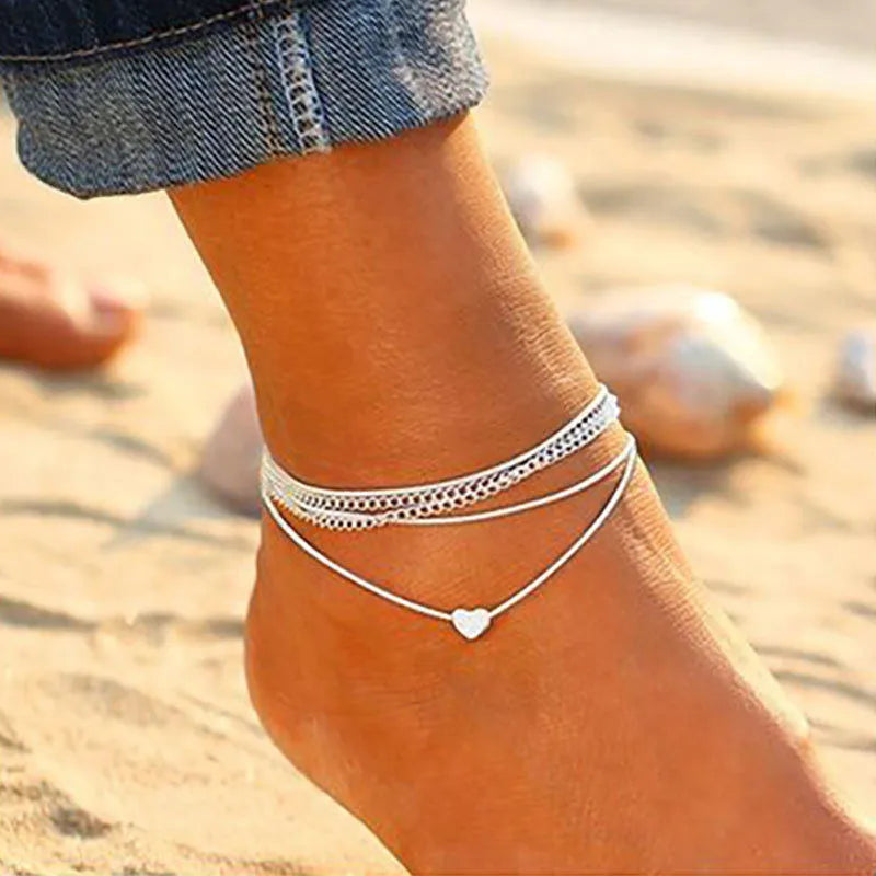 Trendy Beads & Chain Anklet