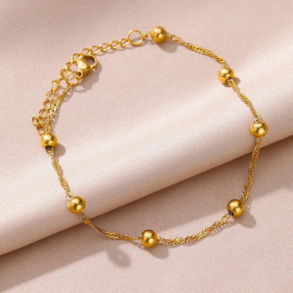 Gold Pearl Beach Anklet