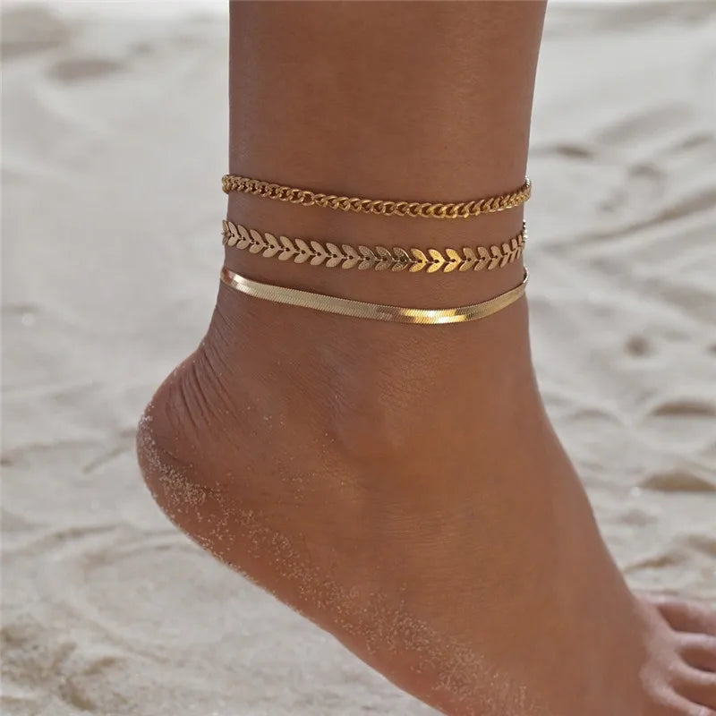 Simulated Pearl Shell Anklet