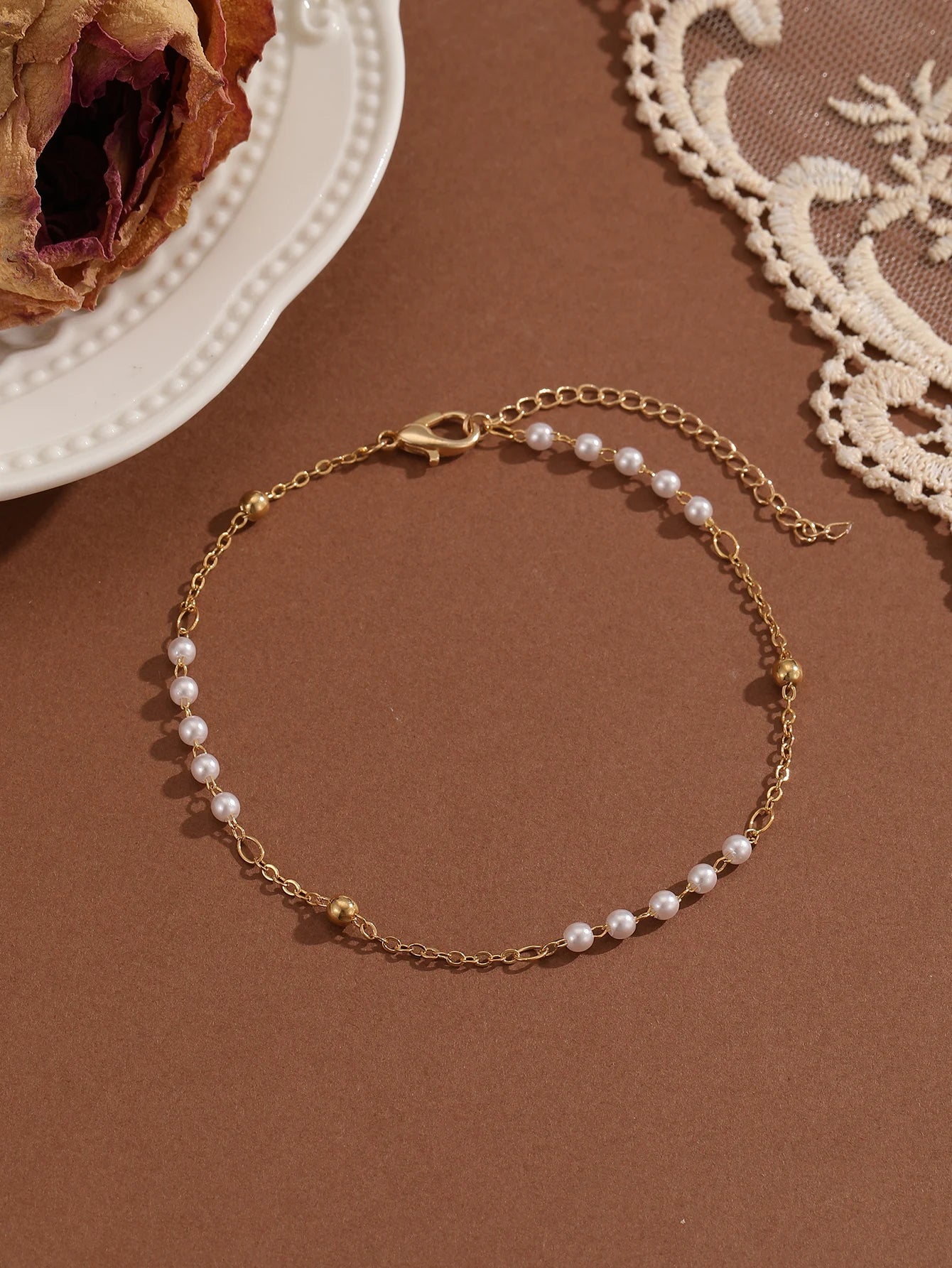 Crystal Zircon Anklet