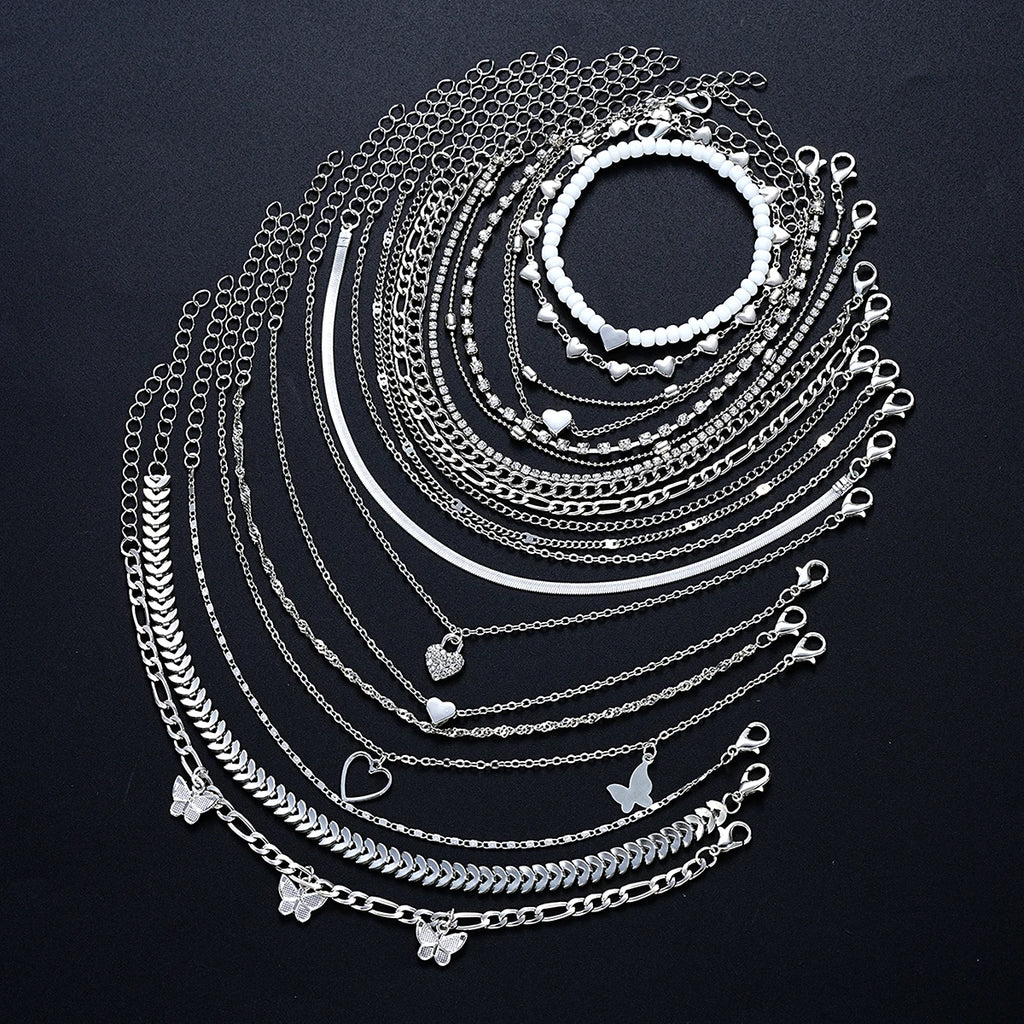19-Piece Fashion Anklet Set
