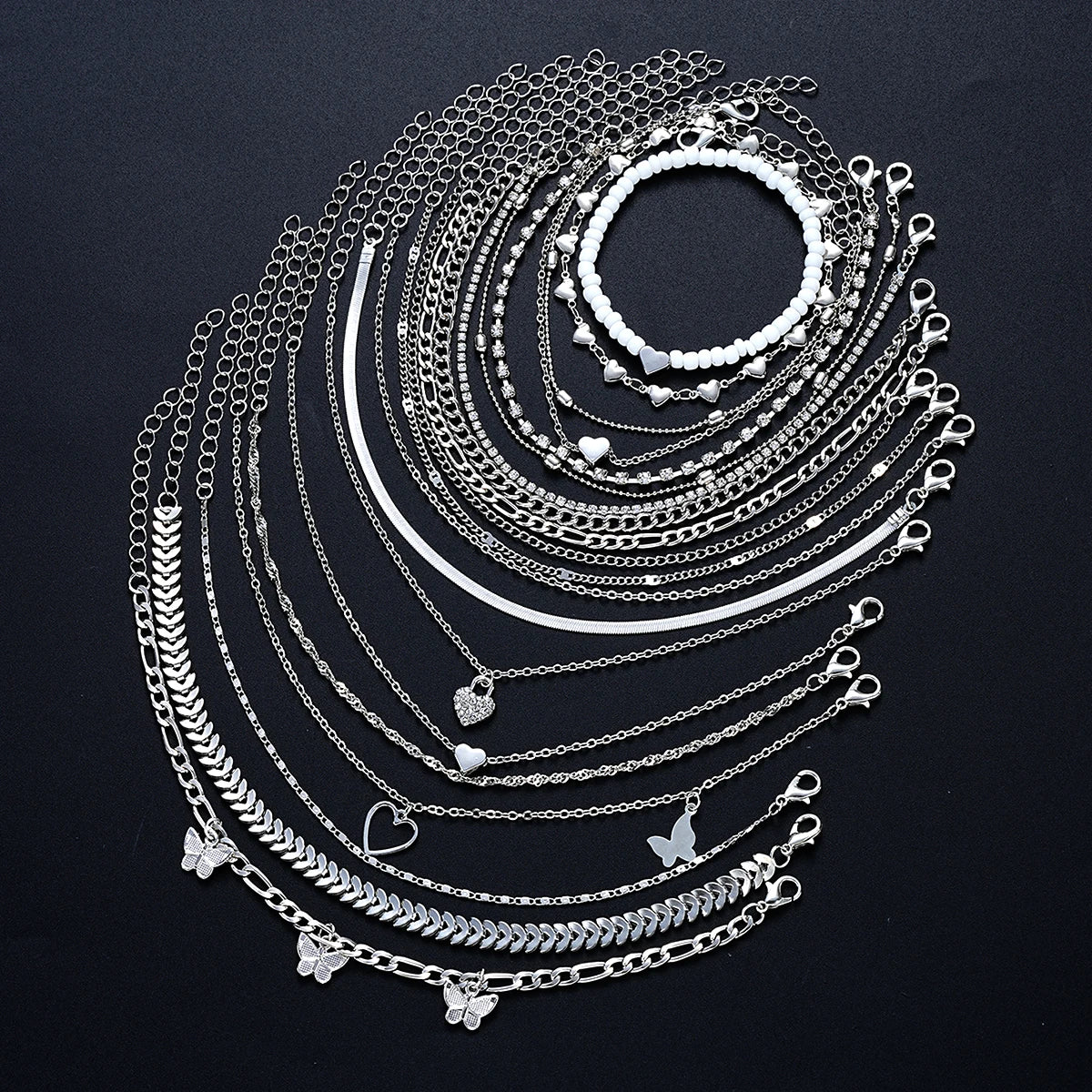 19-Piece Fashion Anklet Set