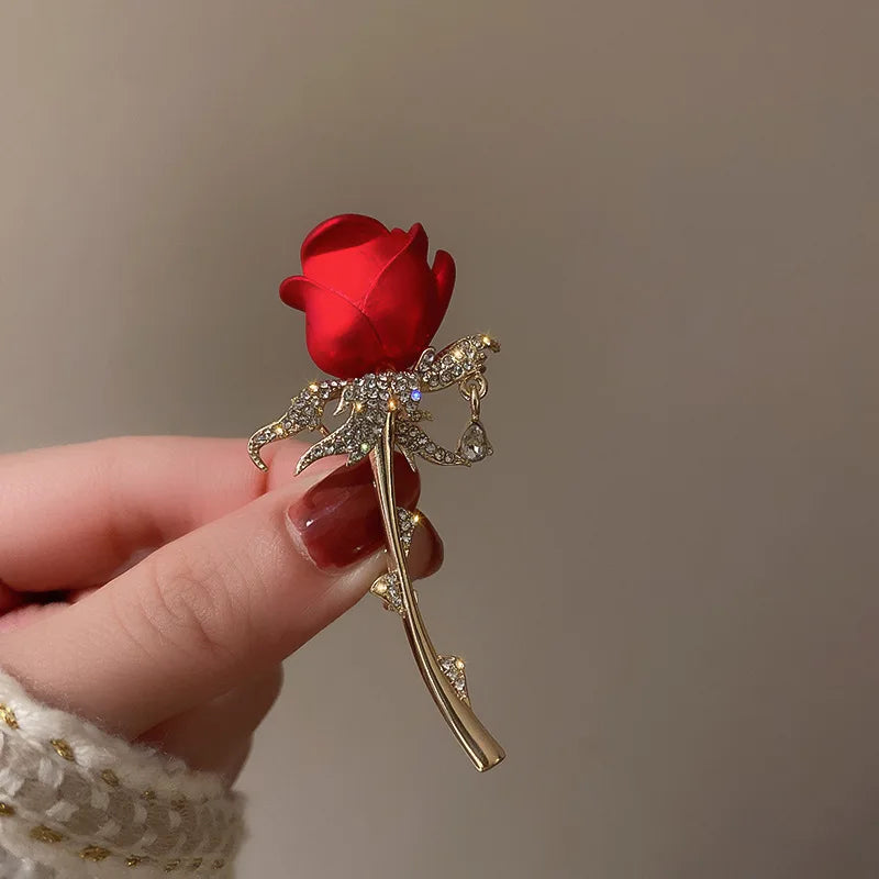 Crystal Rose Brooch