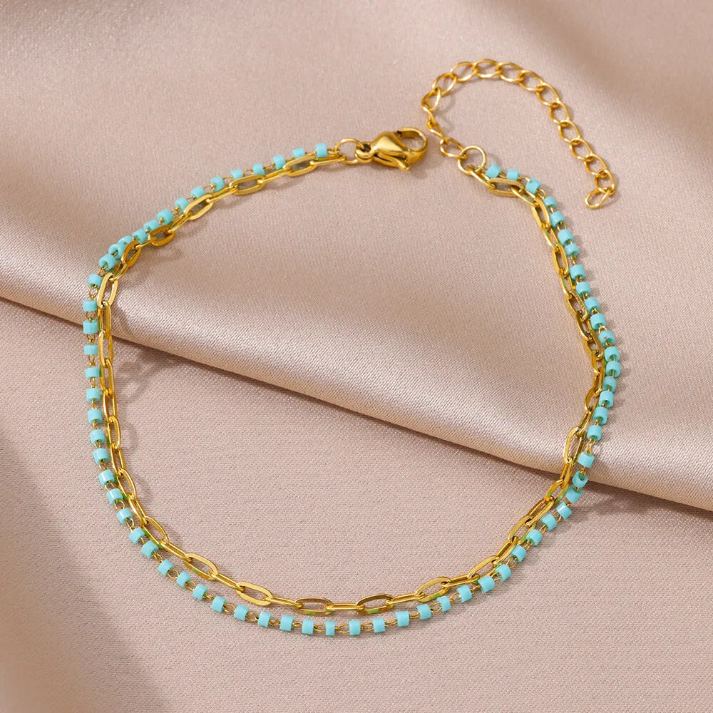 Gold Pearl Beach Anklet