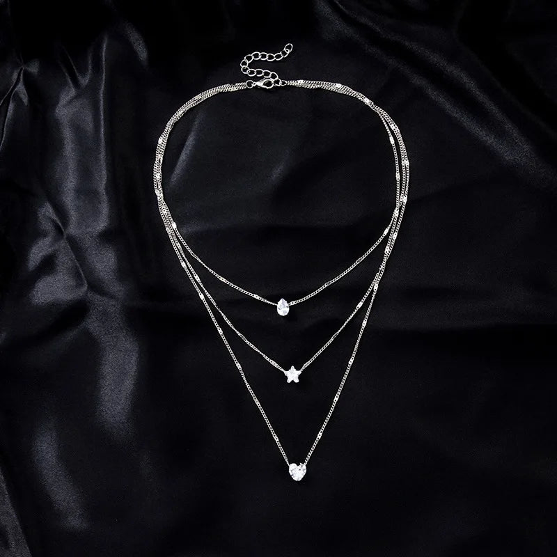 Zircon Layered Necklace