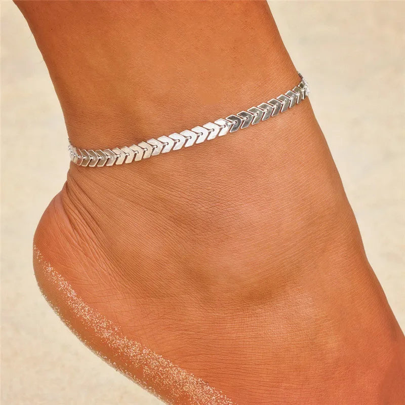 Trendy Beads & Chain Anklet